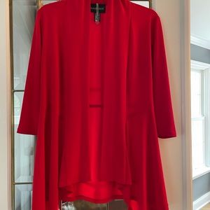Frank Lyman red 3/4 sleeve duster. US size 2